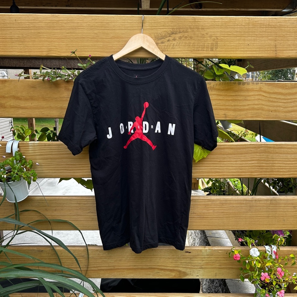 Jordan Black Tee with Red Logo